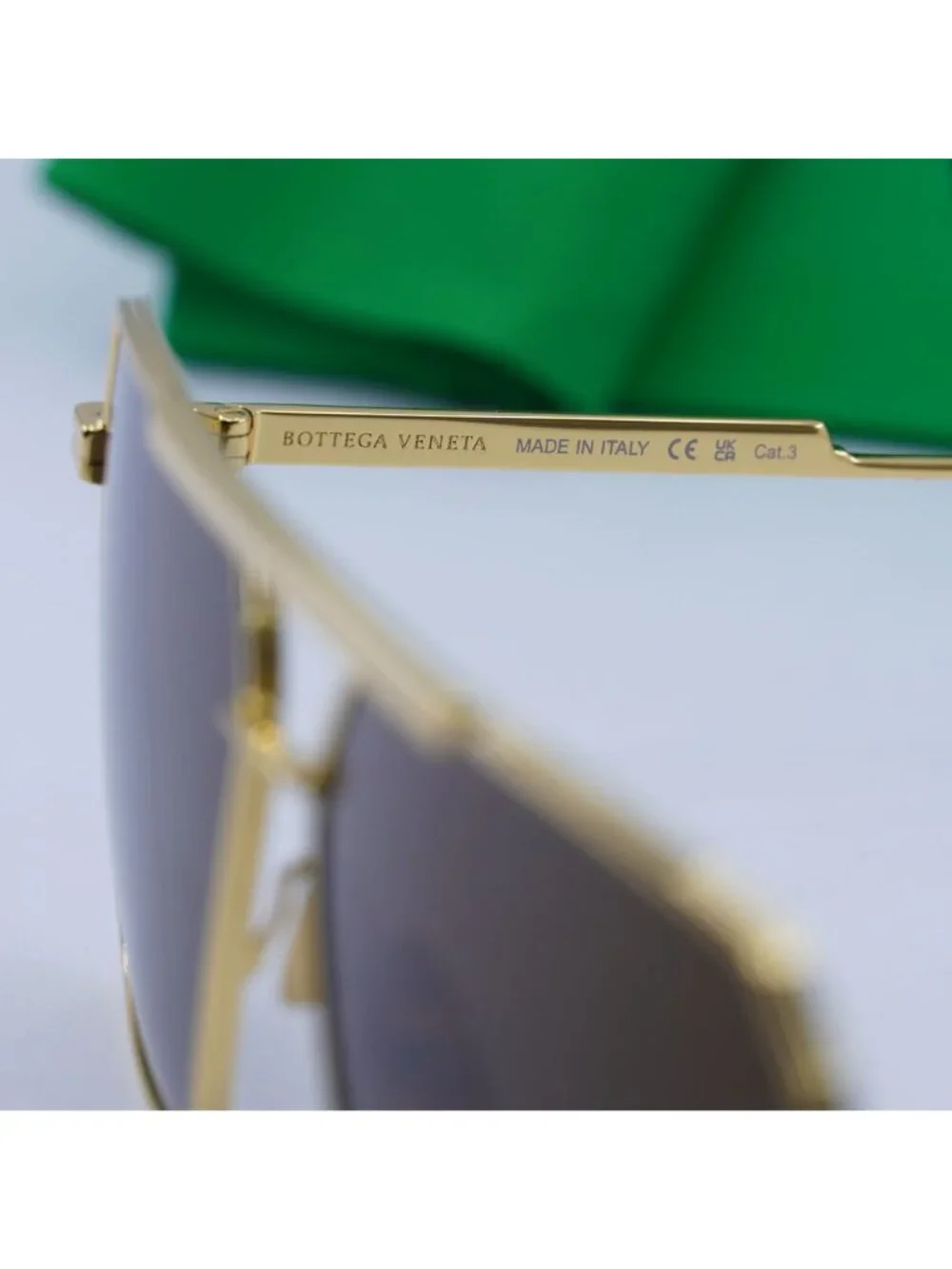 Bottega Veneta BV1012S 003 Aviator Sunglasses - Gold / Brown
